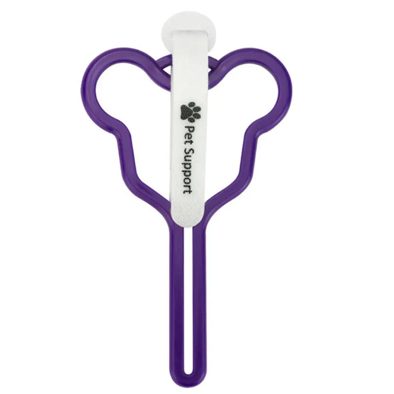 Hands-free dog poop bag holder with clip and adjustable Velcro strap in various colours