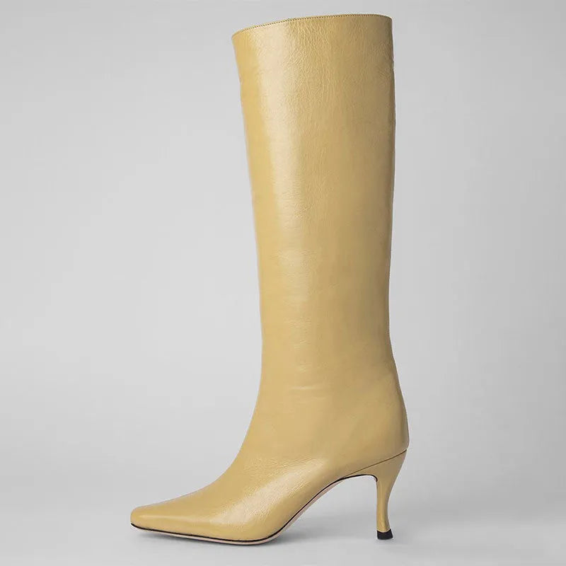 Women's square toe cowboy boots in microfiber, available in multiple colours including black, grey, red, and snake pattern.