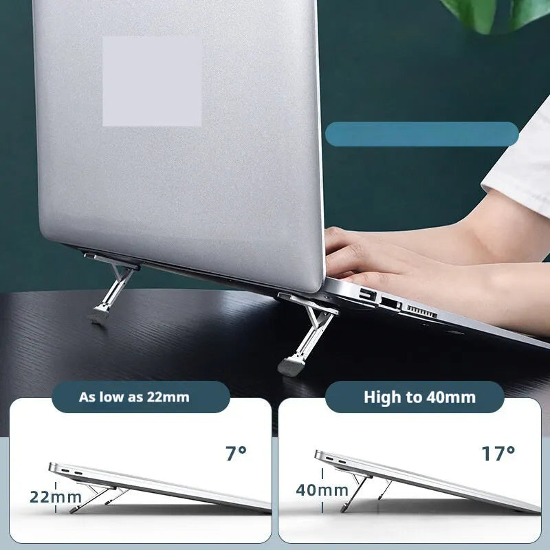 Small silver alloy folding mobile phone holder with horizontal and vertical bracket support