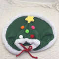 Cat wearing brown Christmas cape with velvet stars hat, S size, festive pet outfit