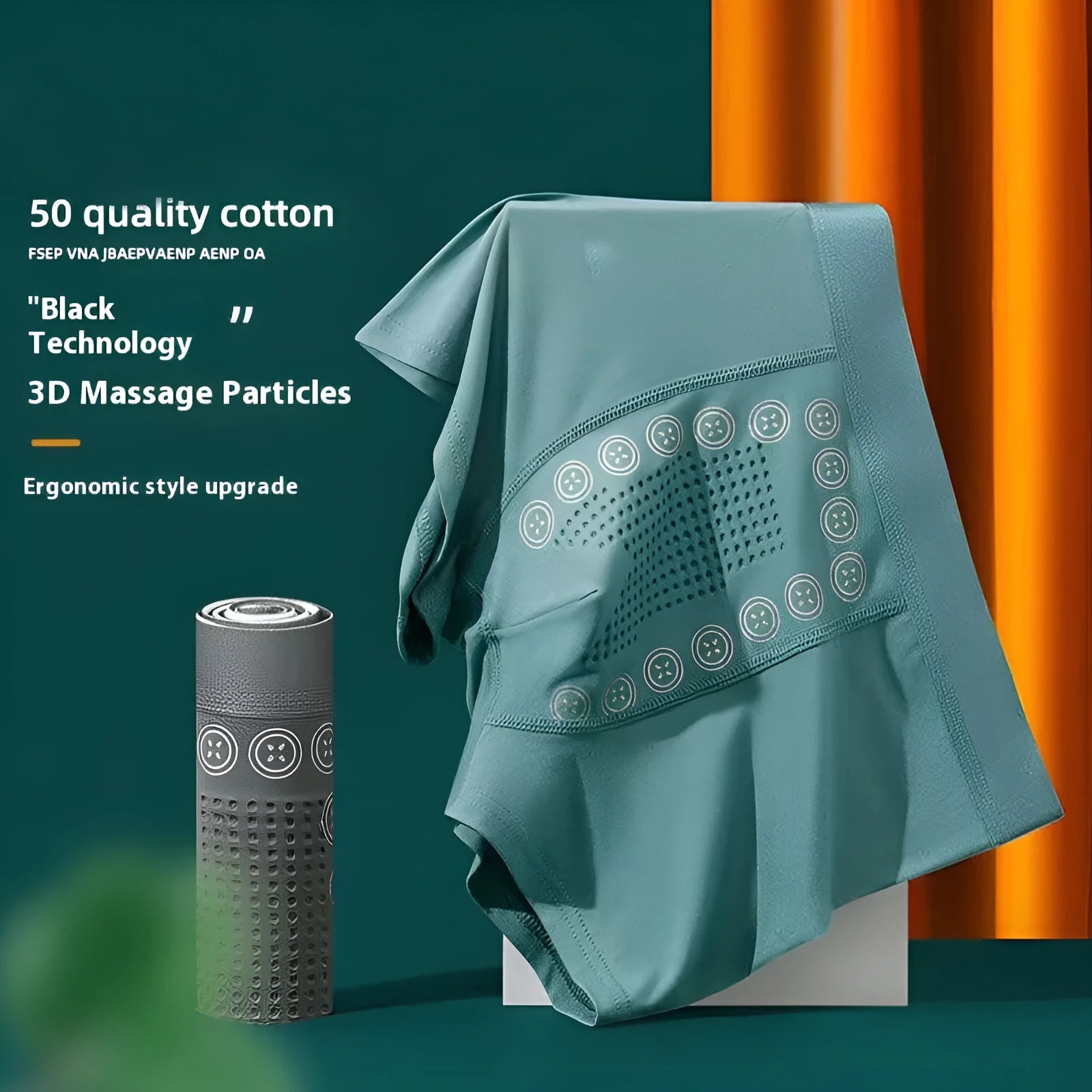 Men's milk silk underwear with massage particles in multiple colour options showing mid-waist design