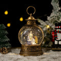 Christmas wind lamp music box with rotating crystal ball and night light, plastic, American style
