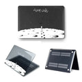Black printing hard shell laptop case for MacBook Air 13 with silicone keyboard cover on white background