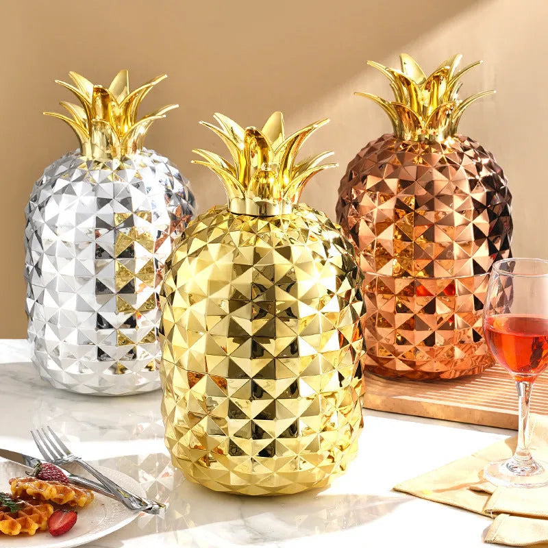 24-piece stainless steel tableware gift set with mirror polished pineapple egg design in silver, gold, or rose gold