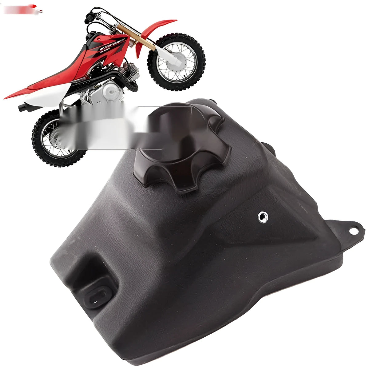CRF50 plastic fuel tank with cap, 24x14x25cm and 0.9kg, for scrambling motorcycle use