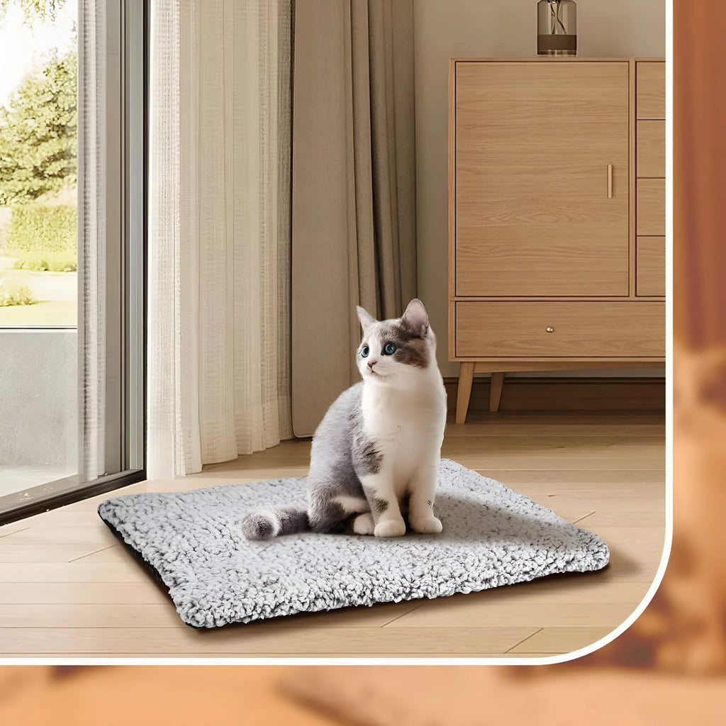 Scraping Bottom Gray heat storage pet mat for cats, 70x115cm, waterproof and leak-proof cloth material