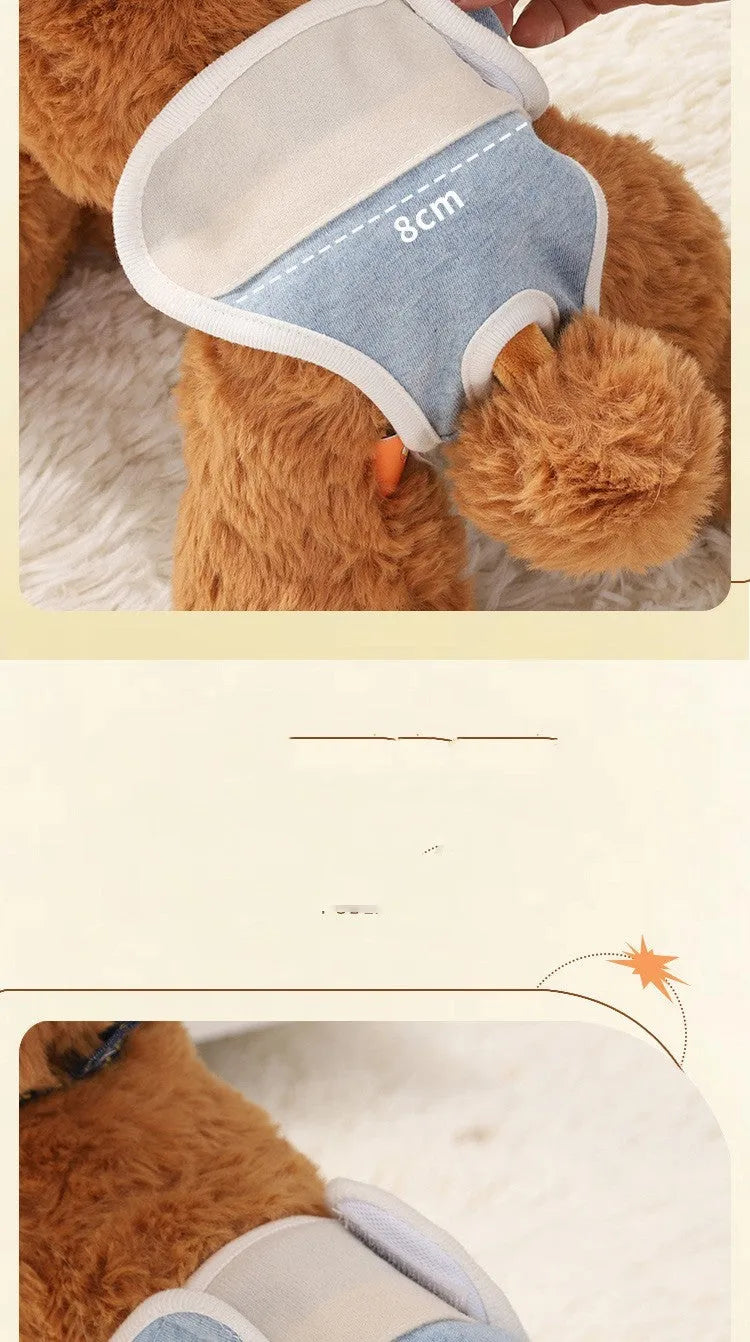 Light green dog physical safety pants in pure cotton with adjustable waistband