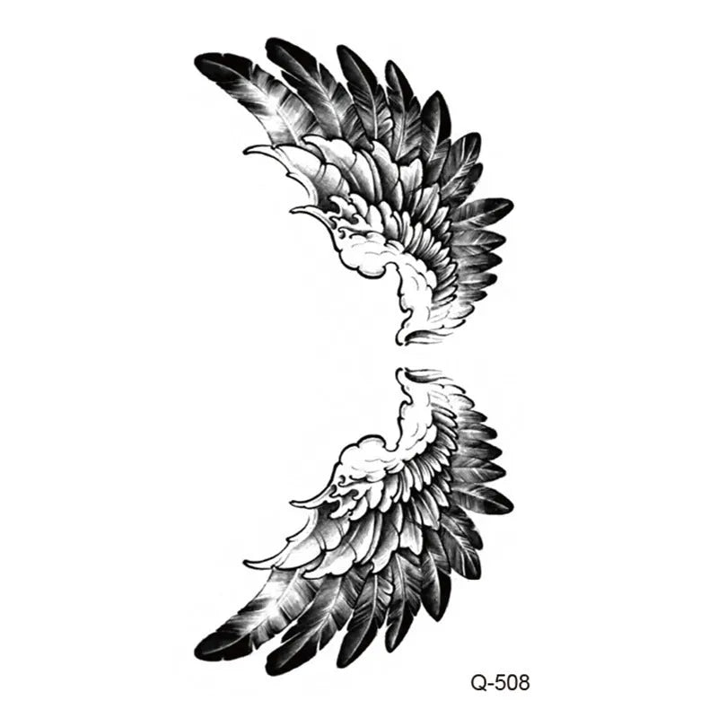 Water transfer tattoo sticker set with pattern options Q481 to Q520, 105x60mm size, decorative body art