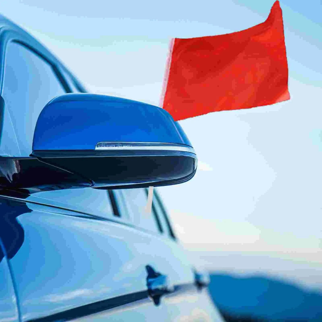 Pack of 10 white plastic clip-on flag pole holders for car windows.