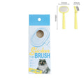 Pet cat and dog hair brush set with plastic handle and metal needles in yellow, green, and purple colours