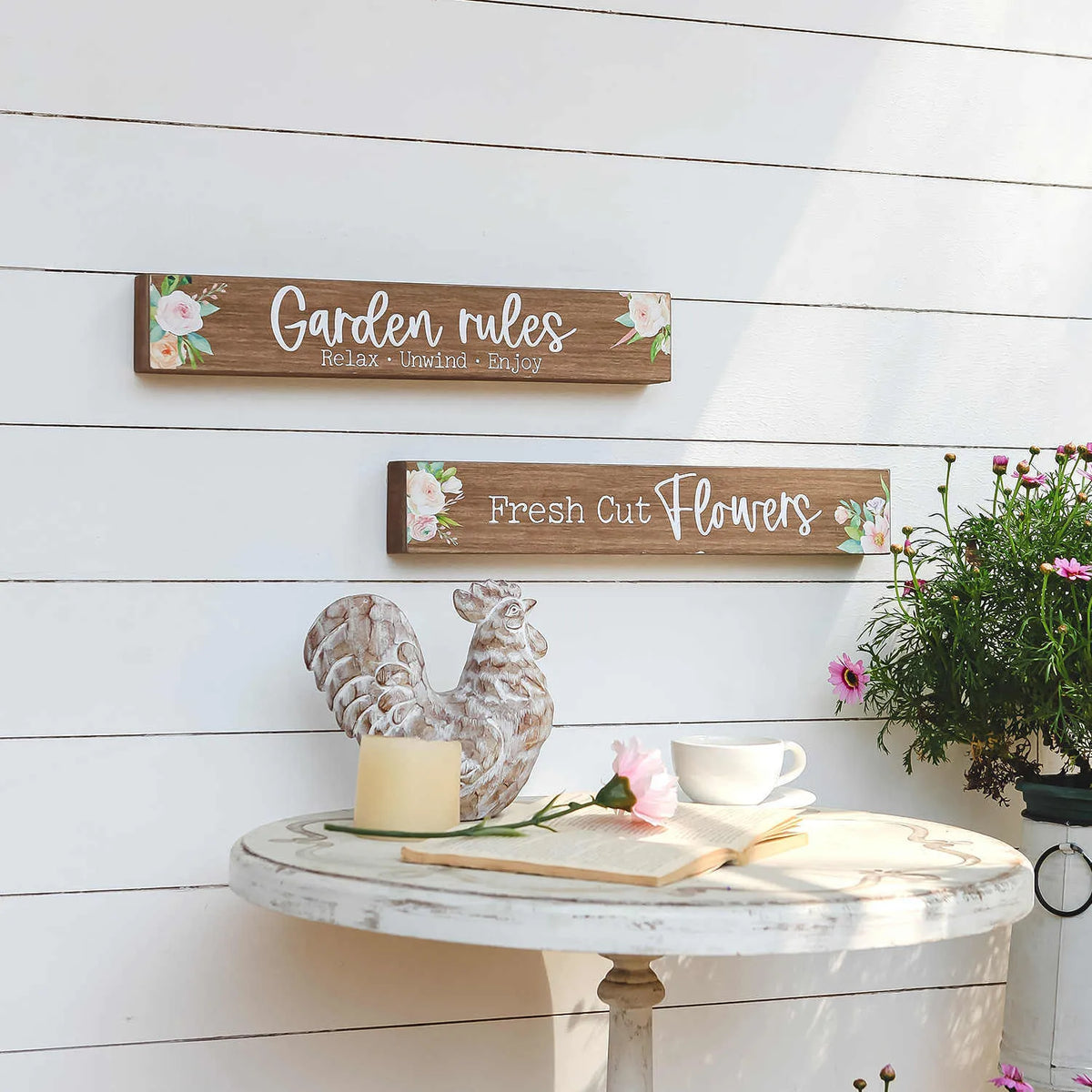Wooden word plate wall decoration in American country style, available as Style A, Style B or two-piece set
