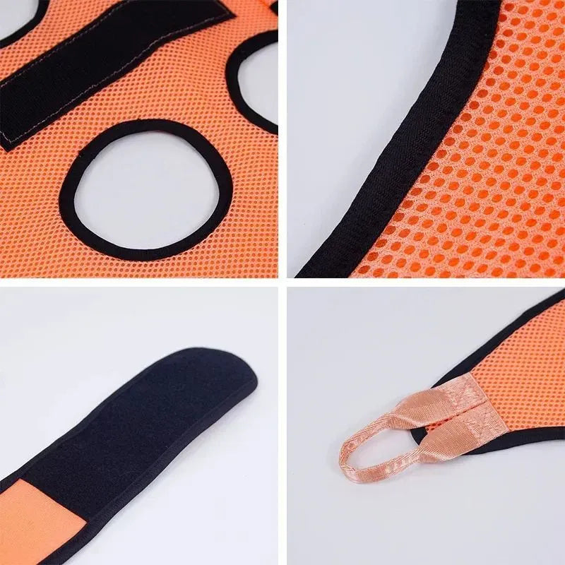 Cat grooming restraint bag with hanging hammock in three measured sizes for nail trimming and bath time