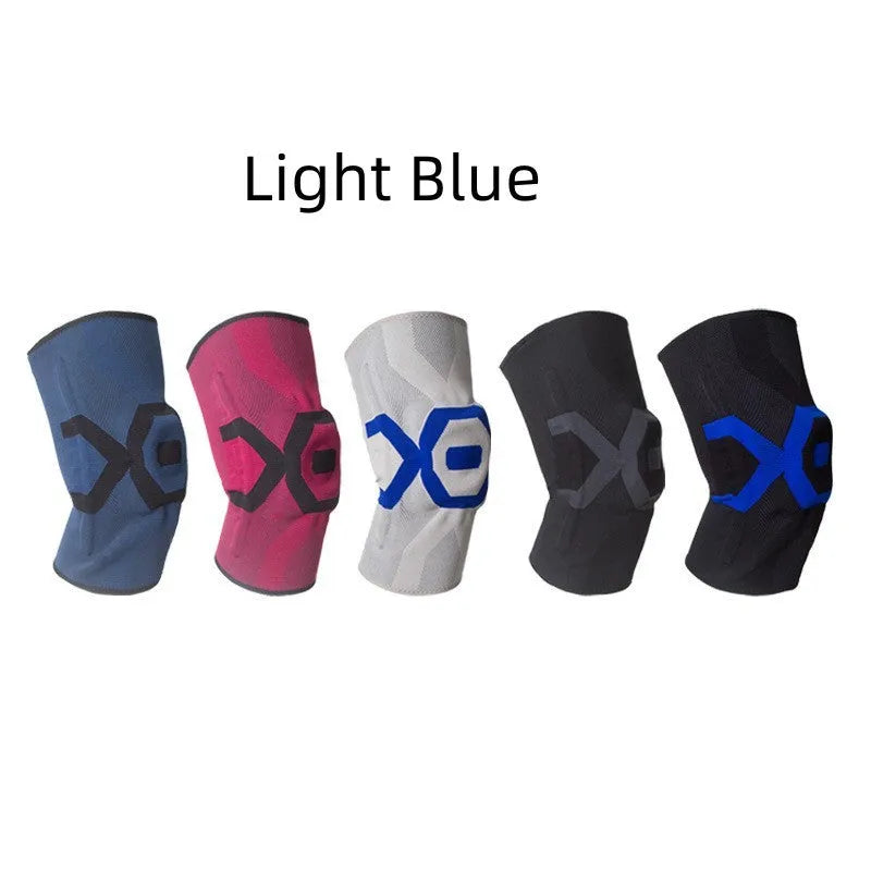 Silicone knee pads for men in multiple colours, designed for running and cycling protection.