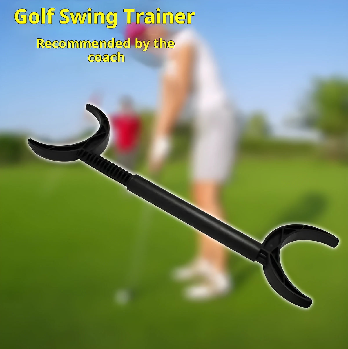 Portable black plastic wedge simulator for golf horn cutting drills on a flat surface