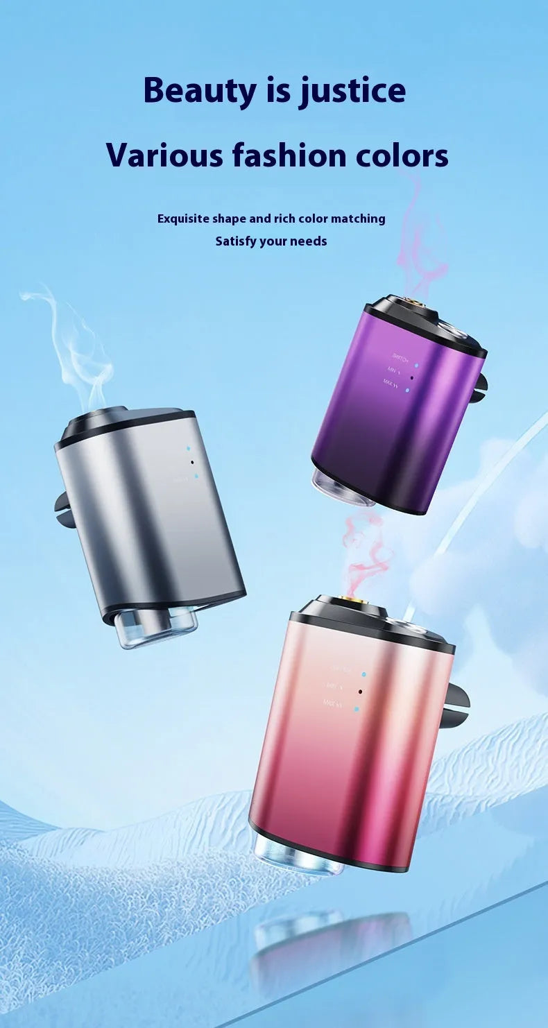 Black car aromatherapy diffuser with ocean scent bottle and aluminium alloy accents