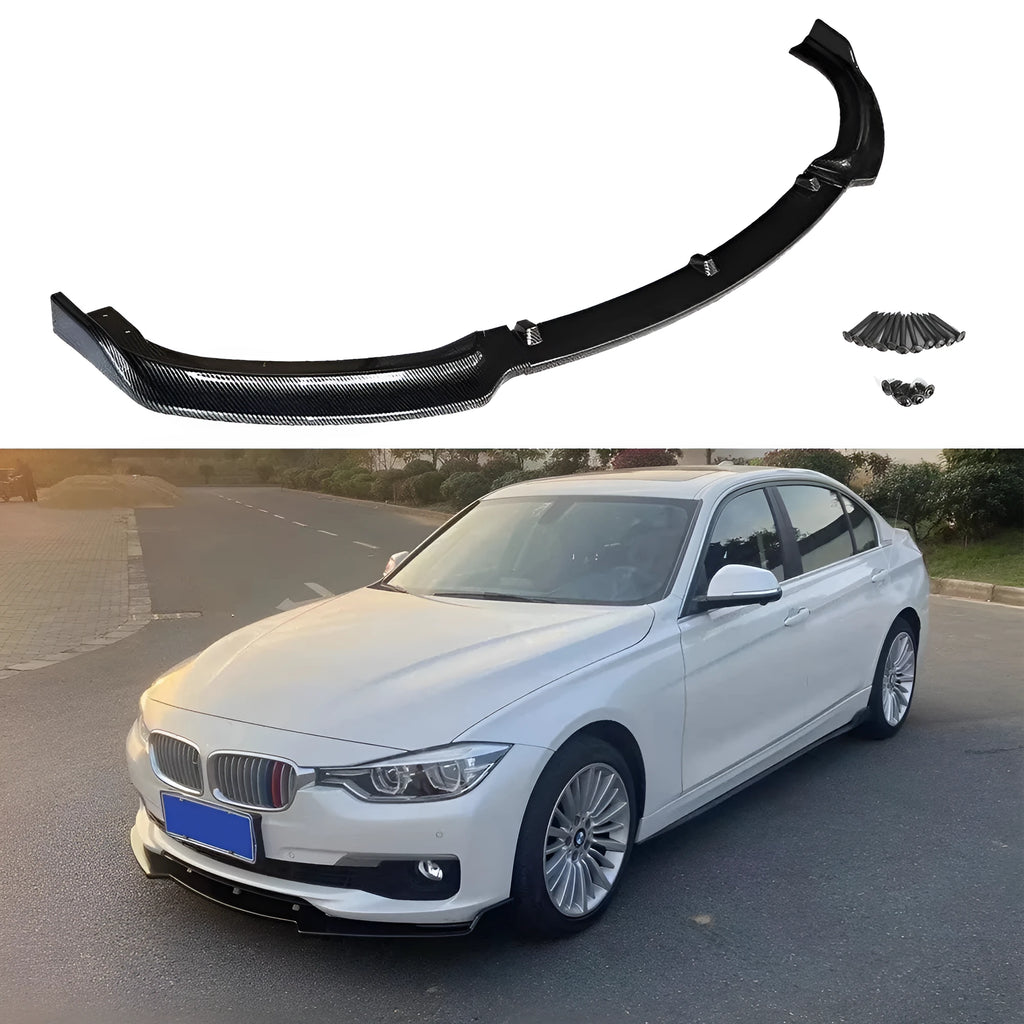 Black polypropylene front bumper shovel lip for BMW 3 Series F30 F35 models