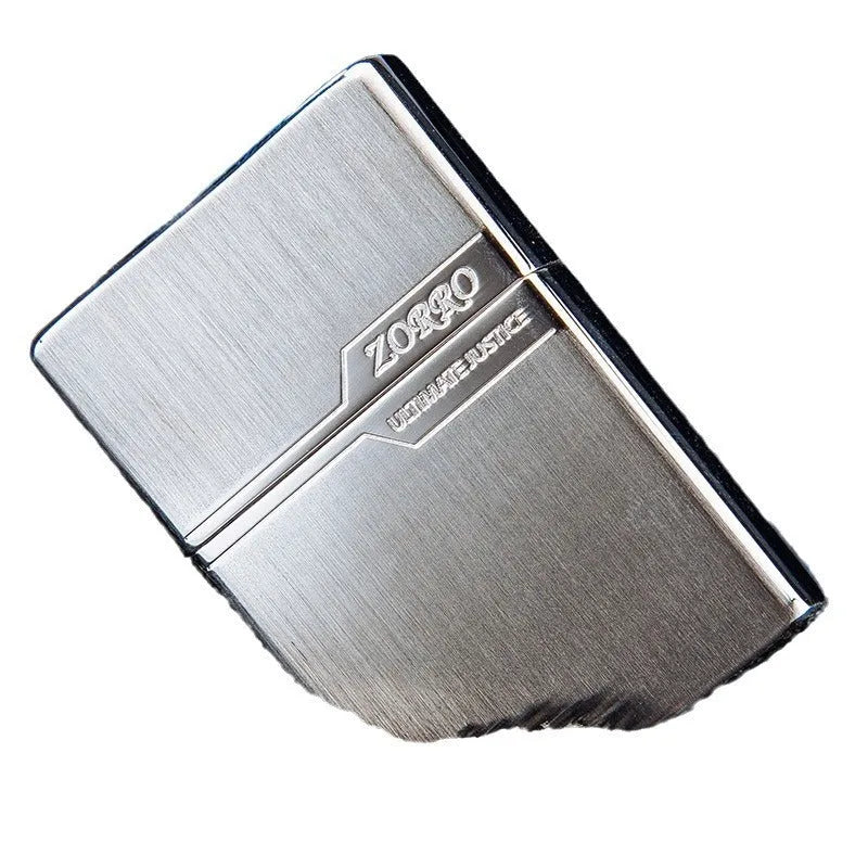 Zoruo copper windproof lighter narrow machine with keychain and shaver in brushed gold finish