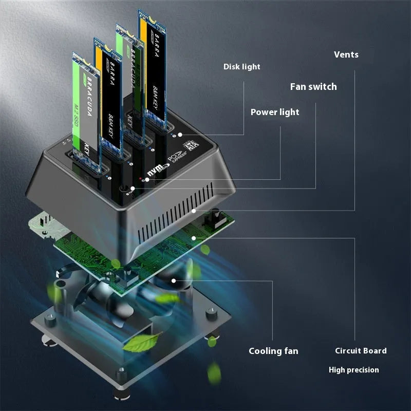 Aluminium M2 dual protocol SSD external enclosure case in K30174P2 colour