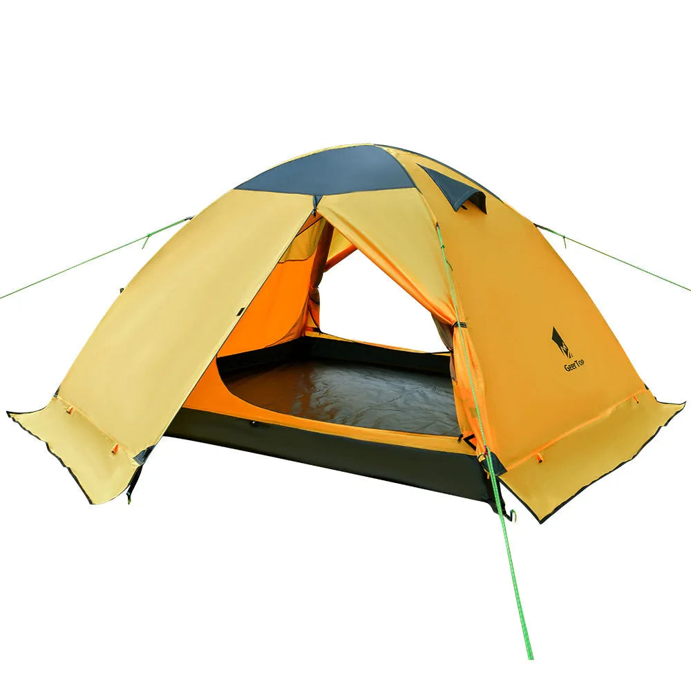 Outdoor folding tent in Army Green, double-layer design, 210x180x120 cm, with 3000MM waterproof rating