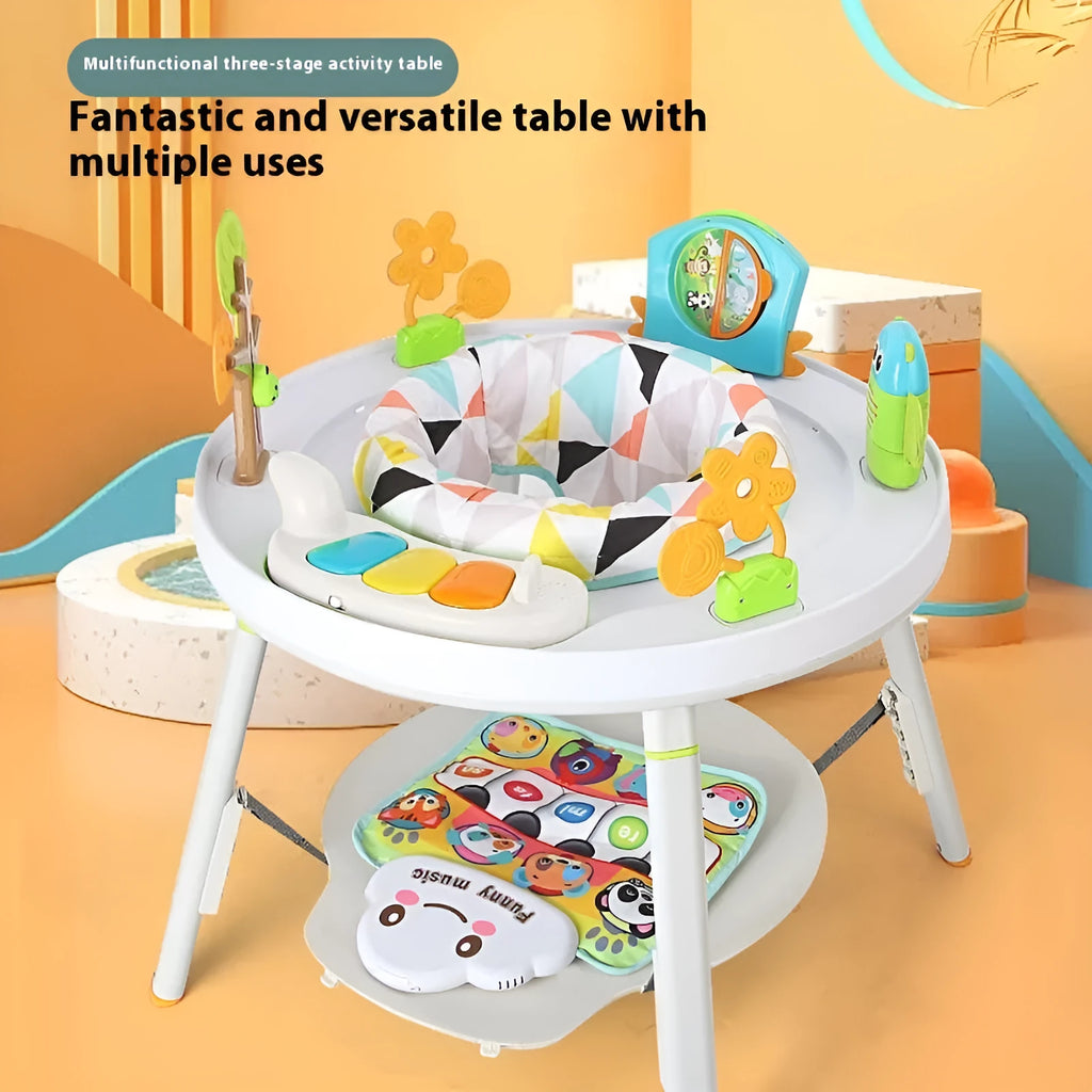 Baby jumping chair with gymnastic rack frame in duck design with bouncing seat