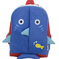 Blue children's schoolbag with animal pattern made from Oxford cloth, side view showing compact 29cm height