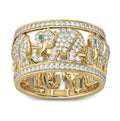 Alloy elephant ring with electroplating in AJZ1935 elephant design or AJZ141 colour, sizes no.6-no.10