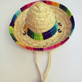 Pet Supplies Straw Woven Mini Pet Dog Straw Hat Pet Mexican Straw Hat Pet Cat Sun Hat for Small Dogs and Cats with Unique Pattern Casual Style Cone Height 7 cm