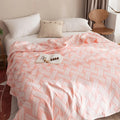Pure cotton geometric cover blanket in 150x200cm and 200x230cm with named colour options