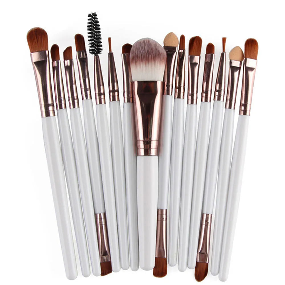 MAANGE 18-piece makeup brush set with fan-shaped tools in styles A to T