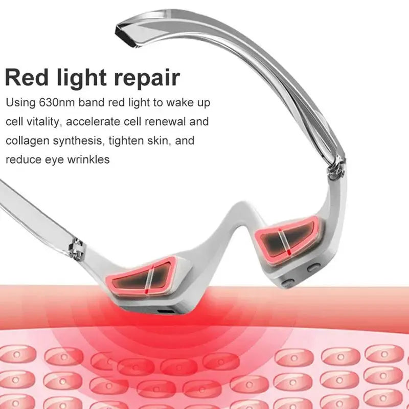 3D eye beauty instrument micro-current pulse massager in pink or white with glasses-like design