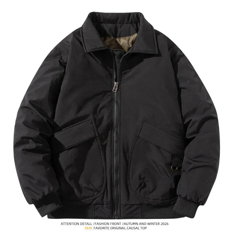 Men's loose fit bomber jacket in synthetic fibre blend with raglan sleeves, available in Black, Army Green, Light Green