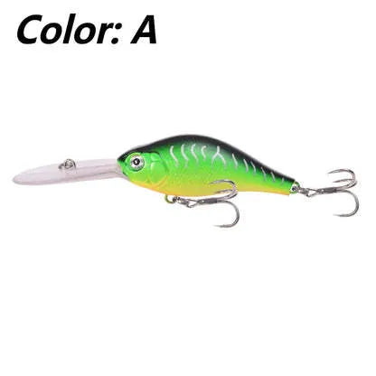 Little fat man Mino fishing lure showing floating rock design and deep diving tongue board