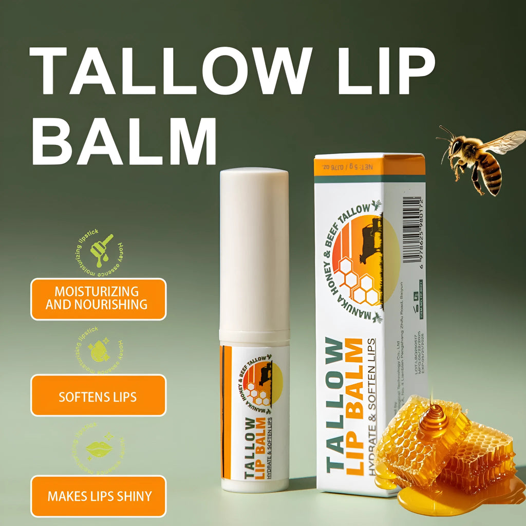 Tallow lip balm 5g in 83mm x 19mm x 19mm case with FP B021 model reference