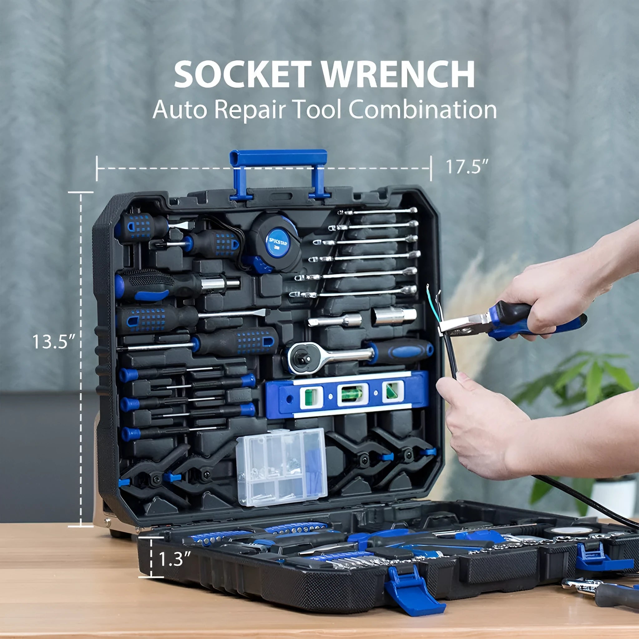 Black carbon steel home car hardware tool combination set for auto repair