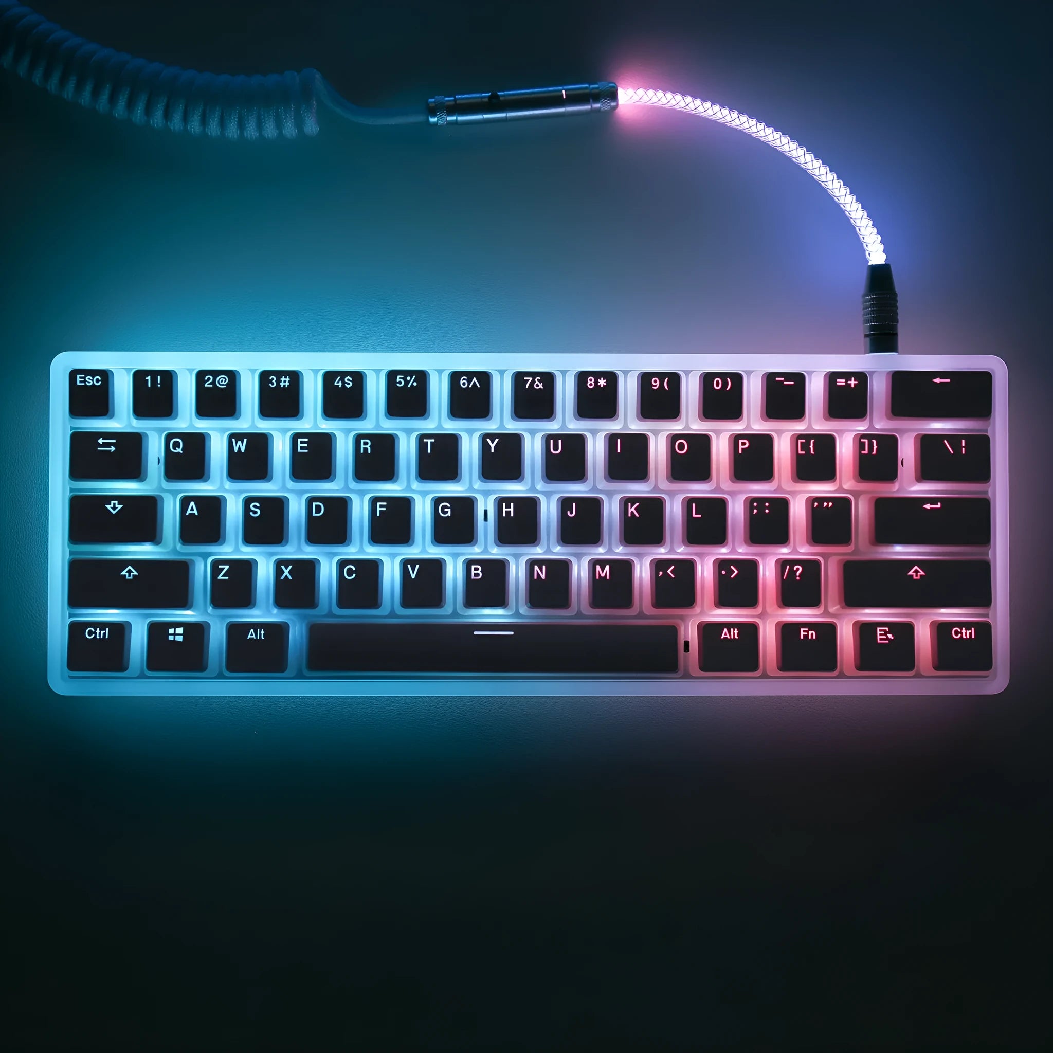 Double Skin Milk Pudding Transparent PBT keycap set in pink colour OEM profile for mechanical keyboards