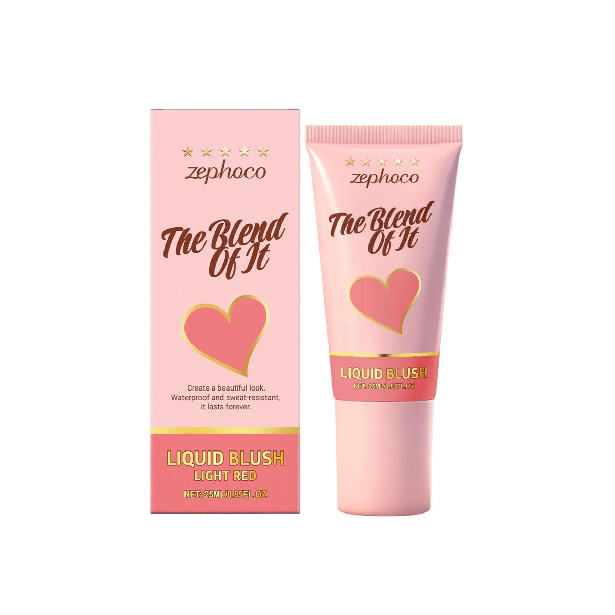 Moisturizing liquid blush in five shades with hyaluronic acid and glycerin for cheeks and lips