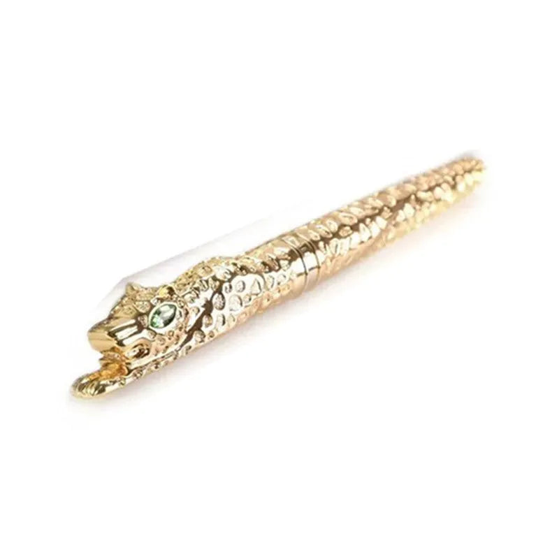 Embossed metal business gift pen in ancient silver or gold finish