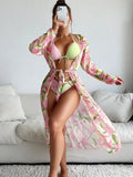 Women's printed bikini swimsuit in quick-dry fabric on a model.