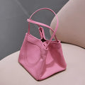 Small square PU bucket bag in solid colour, niche textured design for women