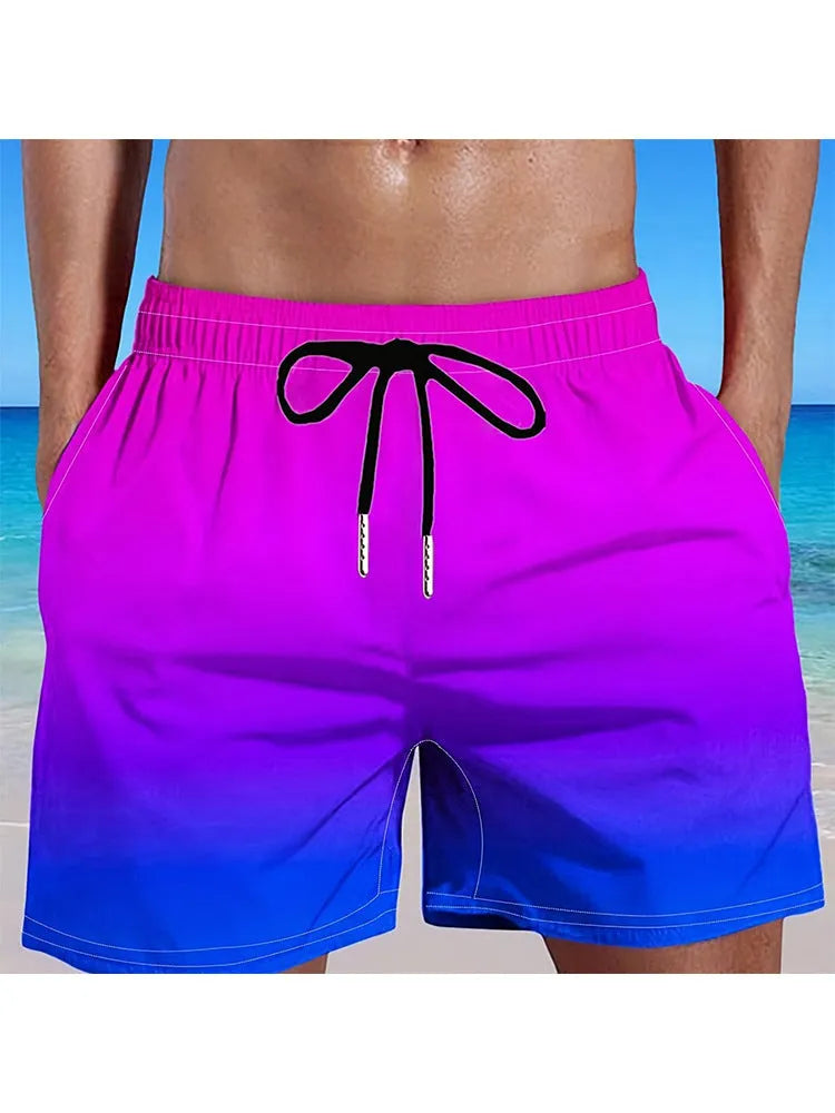 Men's grey gradient colour 3D digital printed mesh sports shorts on a white background.