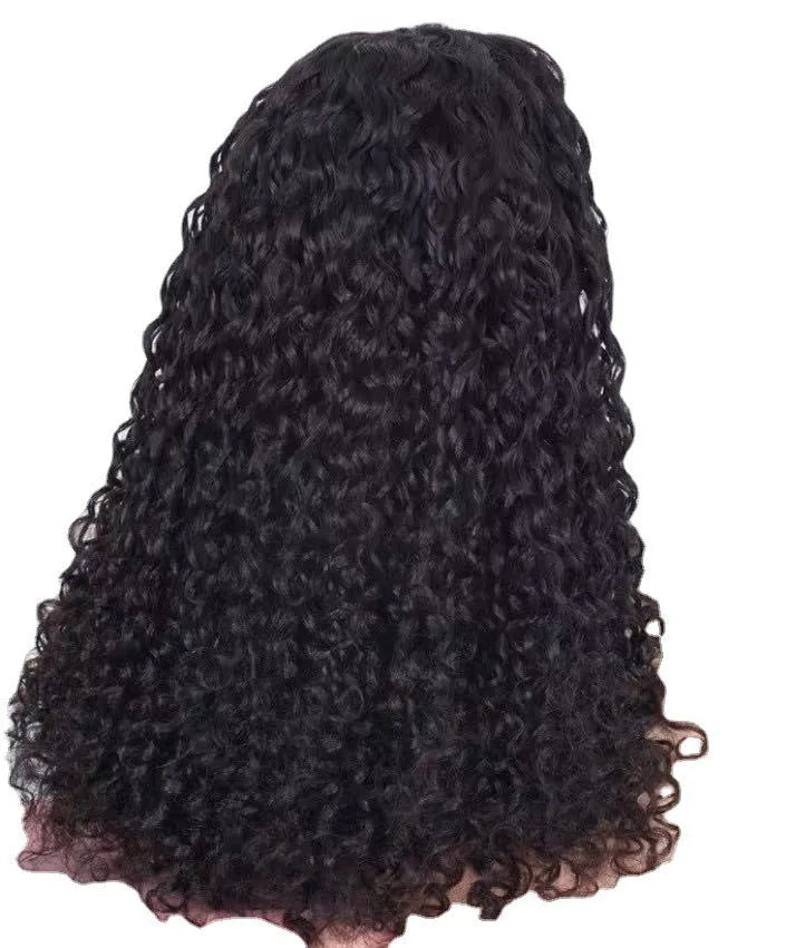 European American women's head scarf wig with ice silk headband, long curly high temperature wire hair, 14-28 inches