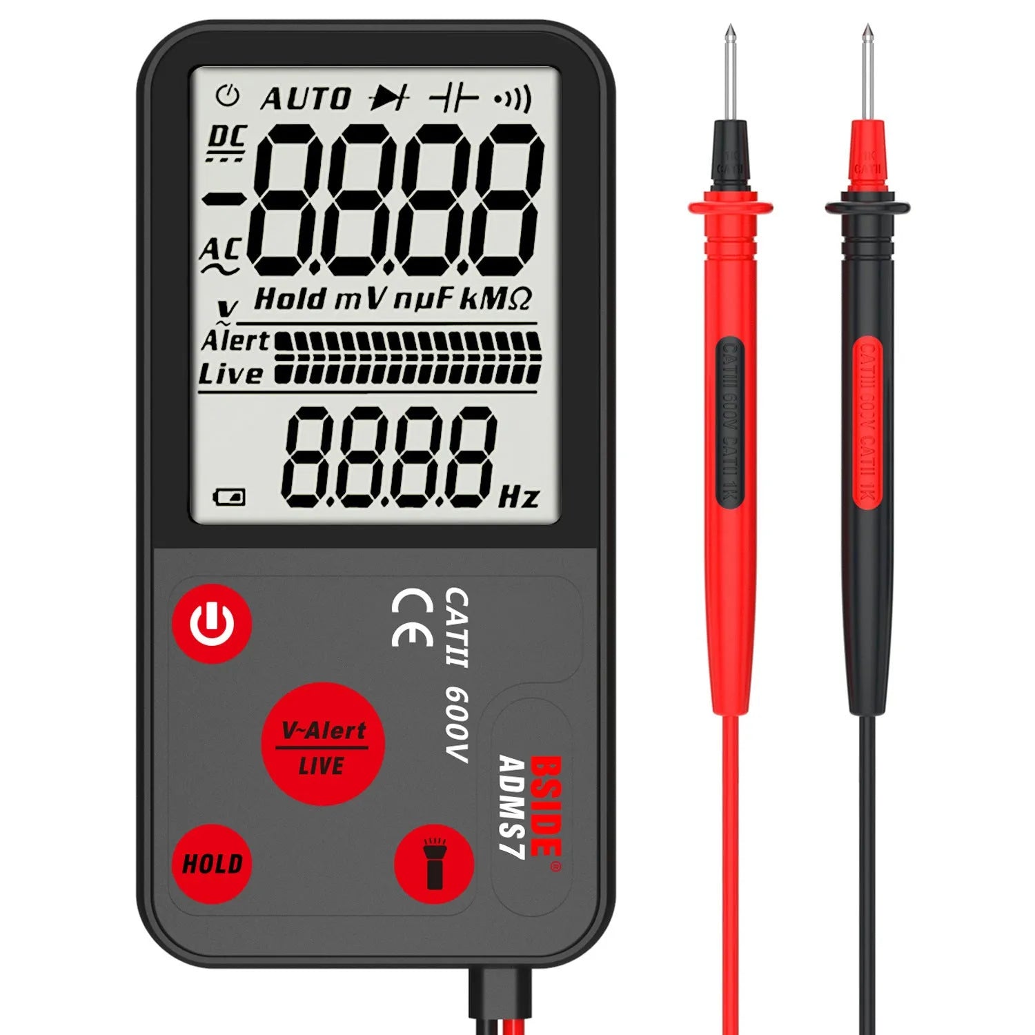 Intelligent large screen fully automatic ultra-thin digital multimeter card type 600V AC 6000 counts 14cm x 7cm x 1.5cm