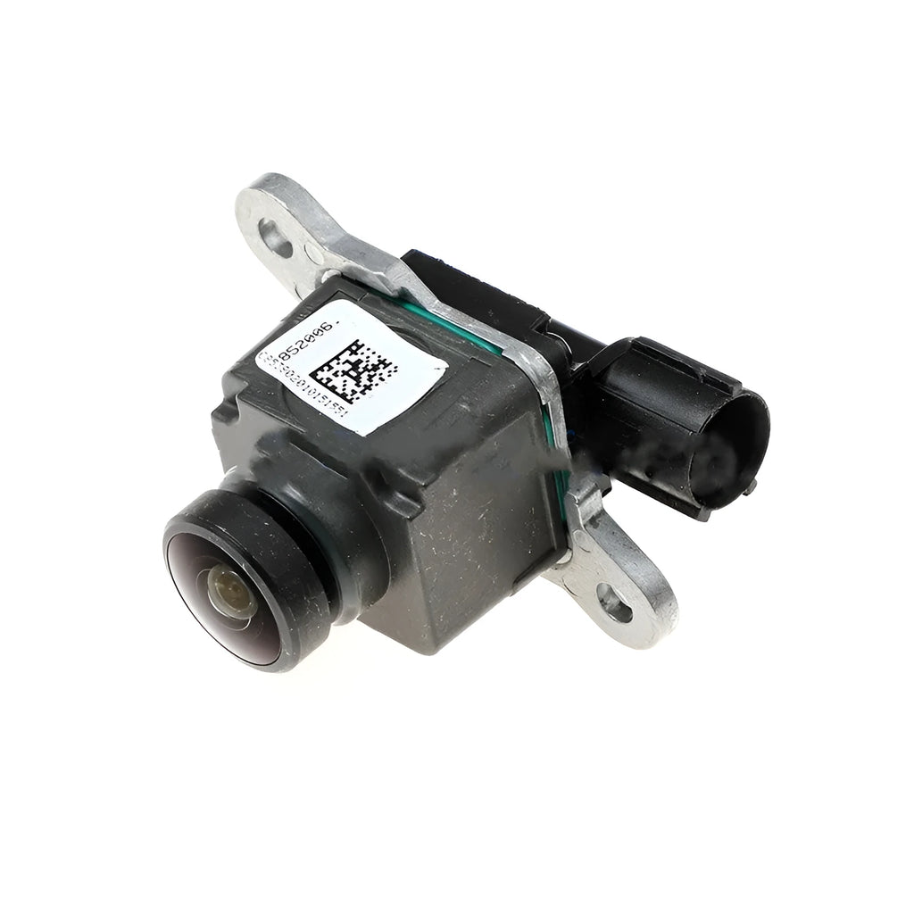 Black plastic rear view reversing camera for Dodge trucks.