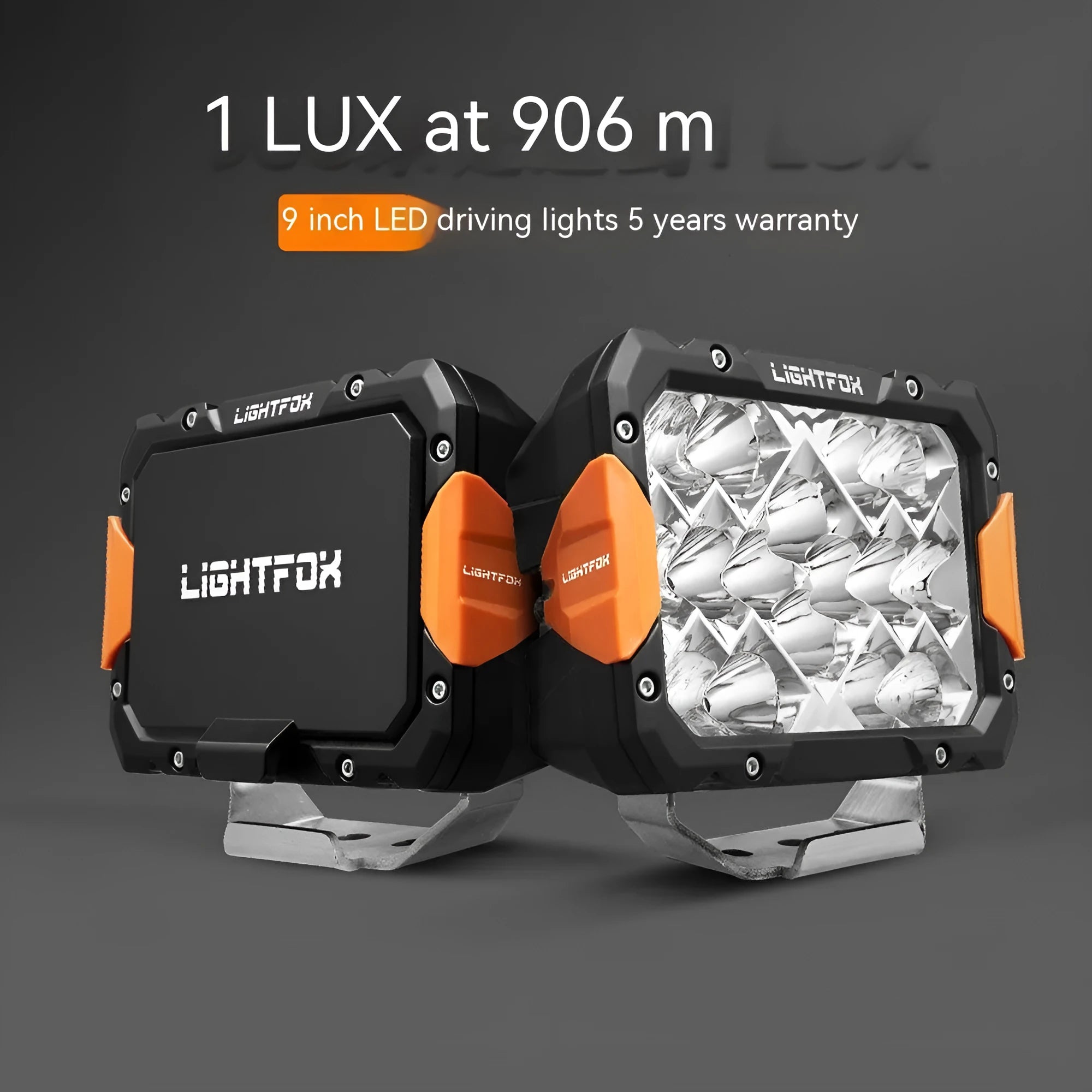 Two black 6-inch aluminium LED off-road bumper lights for universal vehicle retrofit