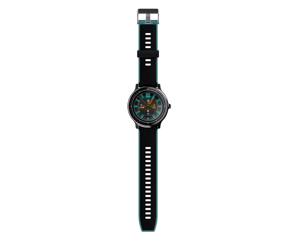 Kospet PROBE 1.3 inch touch screen smart watch with silicone wrist strap in green or red