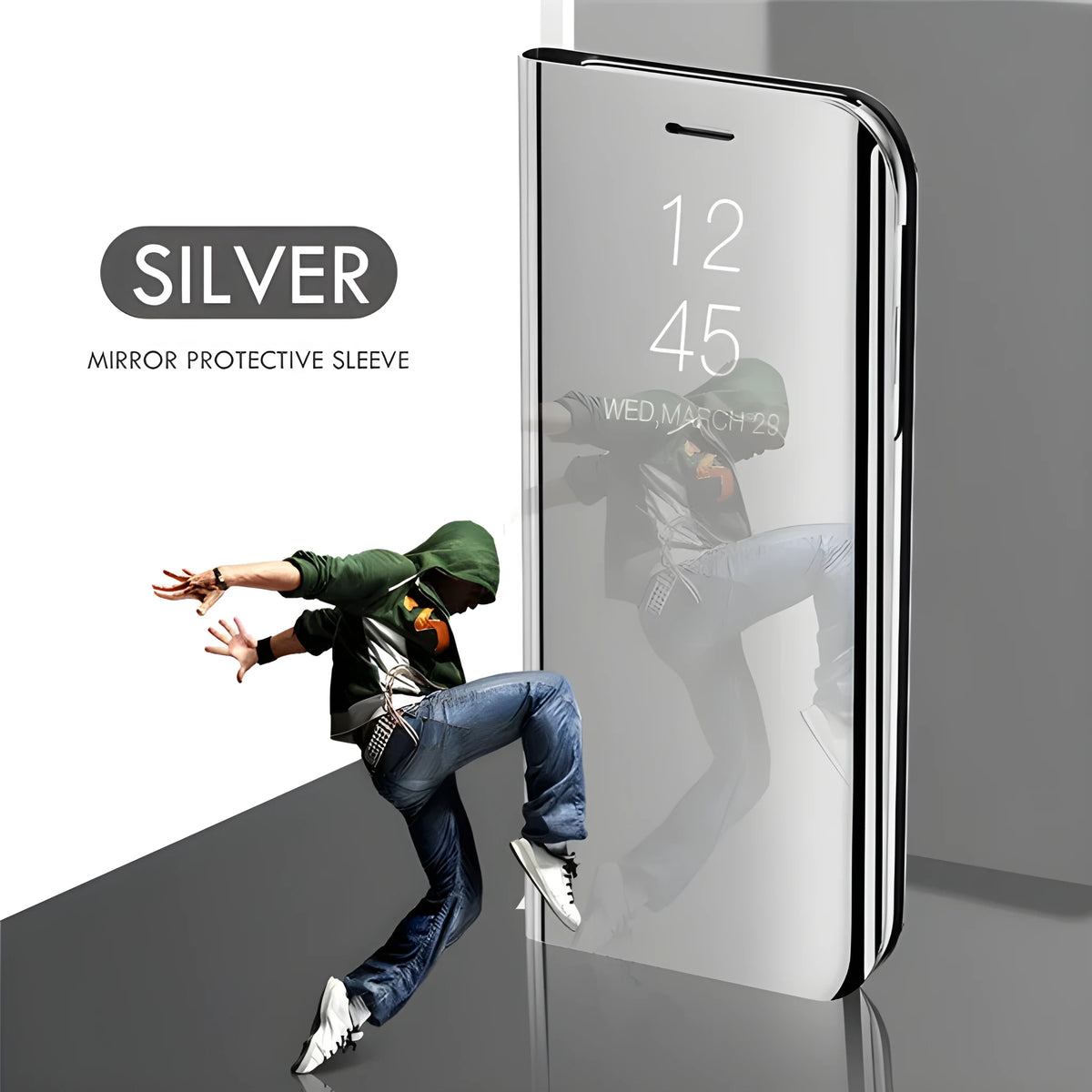 Electroplating mirror leather case for Samsung Note 20 Ultra in black with metal border, solid colour England style.