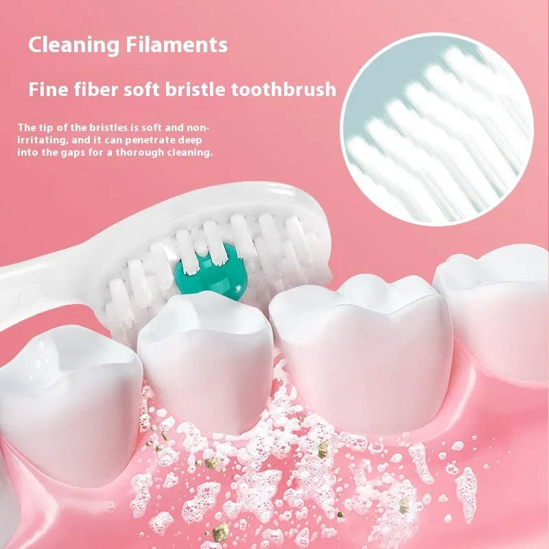 Box of 20 disposable bead toothbrushes with mint, peach, and green tea flavour options