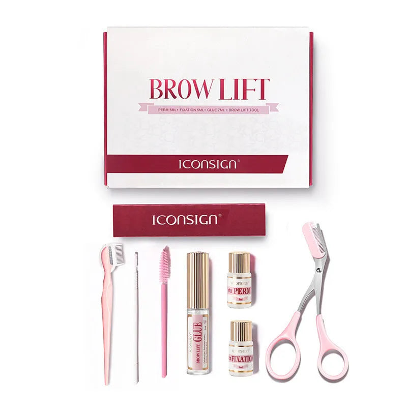 Pink eyebrow scalding suit set with eyebrow perm for keratosis treatment and styling