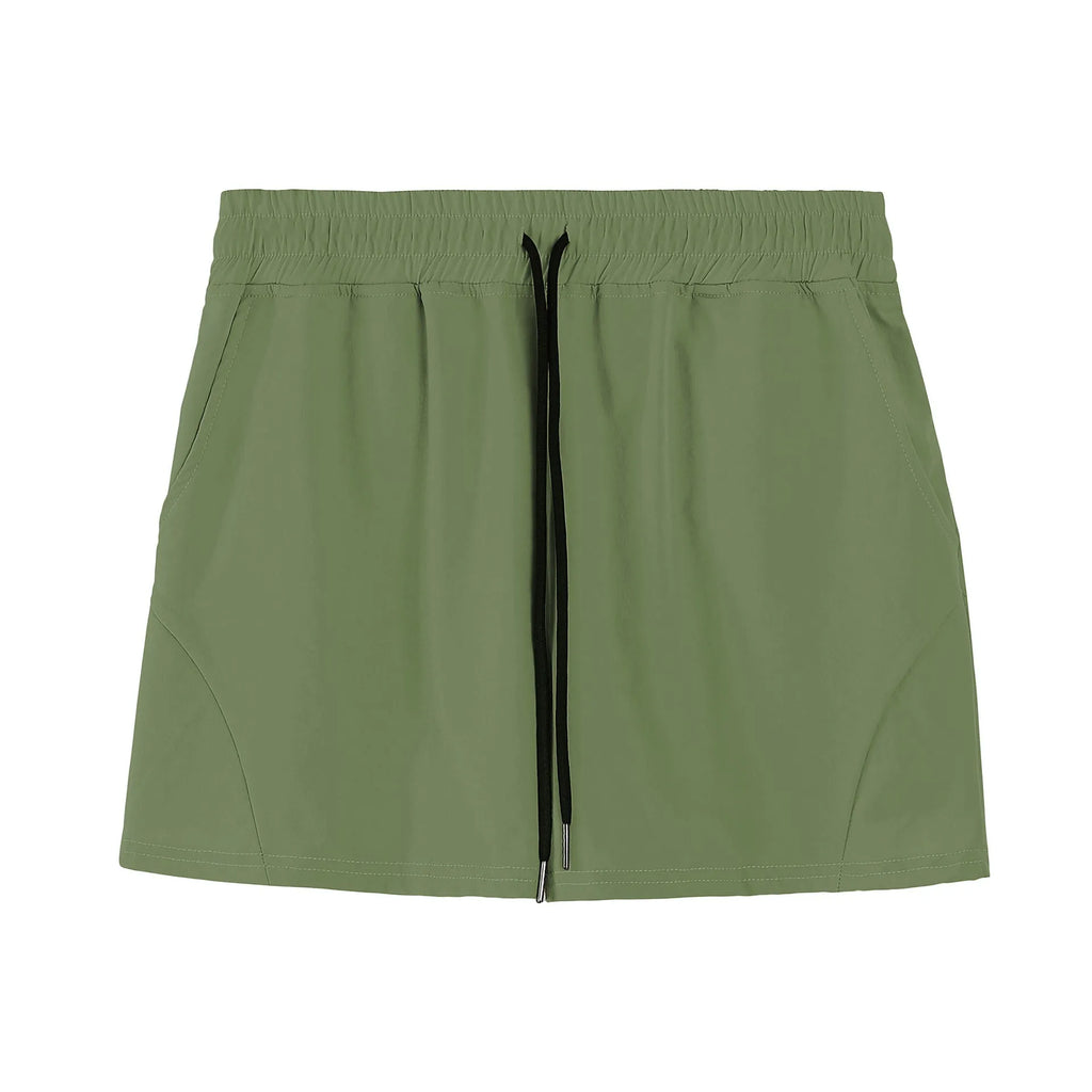 Men's thin polyester basketball shorts in grey, black, apricot, or green with elastic waistband