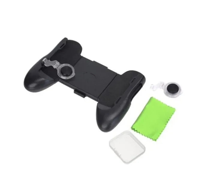 Black three-in-one game handle JL-01 with folding suction cup, phone holder bracket and charging ports
